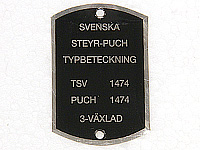 Typskylt TSV 1474 Nevada 3-växlad