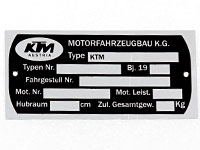 Typskylt KTM Austria
