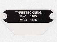 Typskylt MCB 1185
