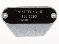 Typskylt MCB 1293 TSV 1293