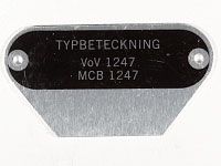 Typskylt VoV 1247 MCB