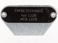 Typskylt VoV 1228 MCB 50SS