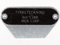 Typskylt VoV 1189 MCB