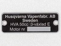 Typskylt HVA 3-vxlad