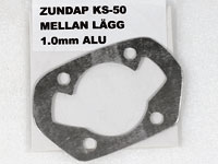 Cylinderfotsspacer 1,0mm. Zndapp Aluminium.