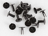 Klyvnit svart 11x3,8x11 mm, rtt frg och storle