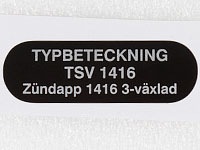 Typskylt TSV 1416 Zndapp KS50/540