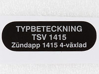 Typskylt TSV 1415 Zündapp CX50