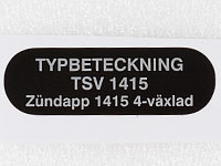 Typskylt TSV 1415 Zndapp CX50