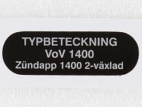 Typskylt VoV 1400 Combinette 428