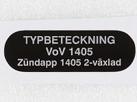 Typskylt VoV 1405 Zndapp M50/434